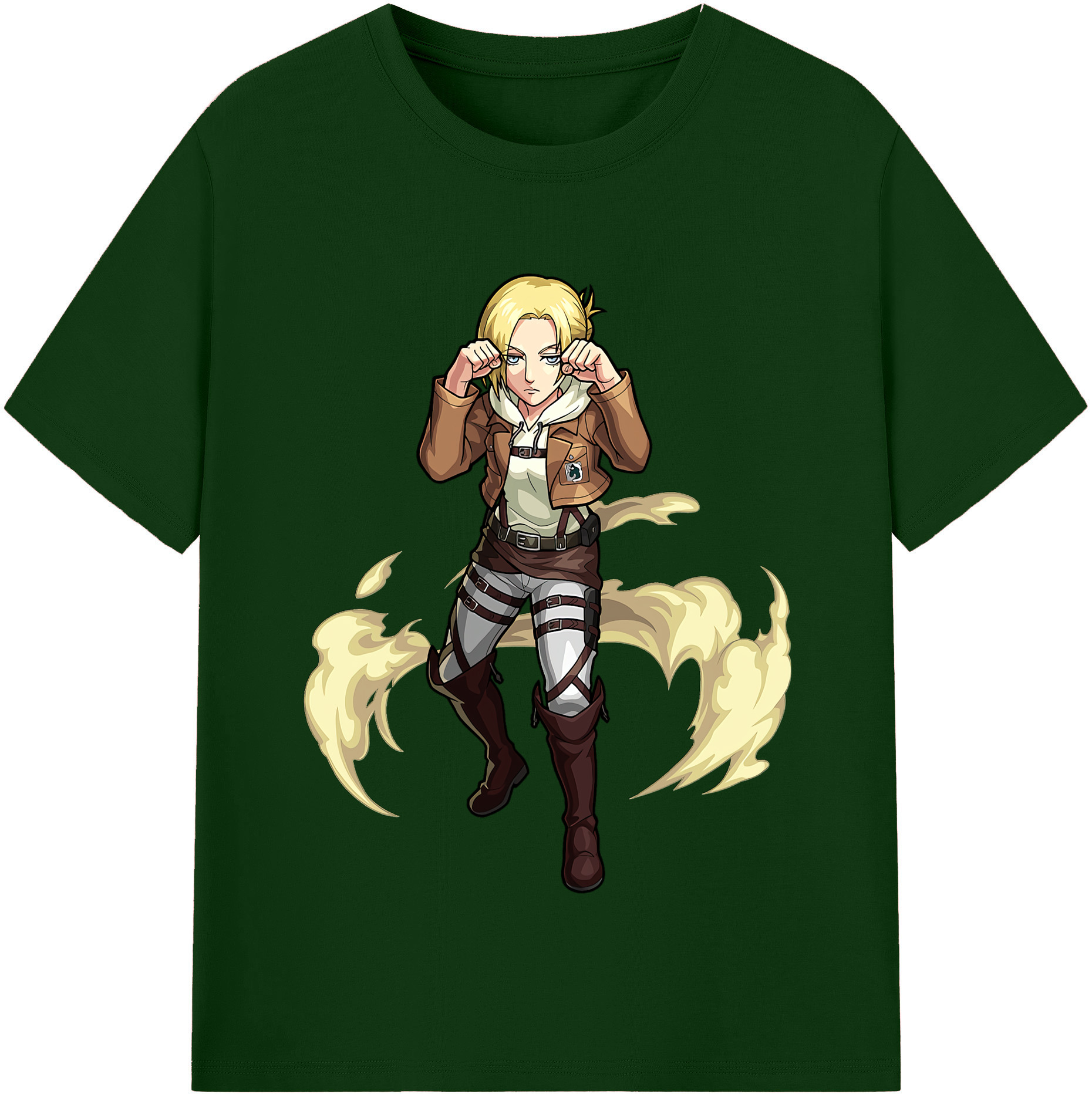 （画像用） 進撃の巨人 アニ・レオンハート Attack on Titan Annie Leonhart 綿100％半袖Tシャツ（フロントプリント）